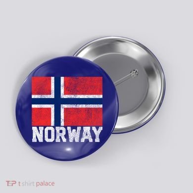 Norway Norwegian Flag National Pride Roots Country Nation Gift Button