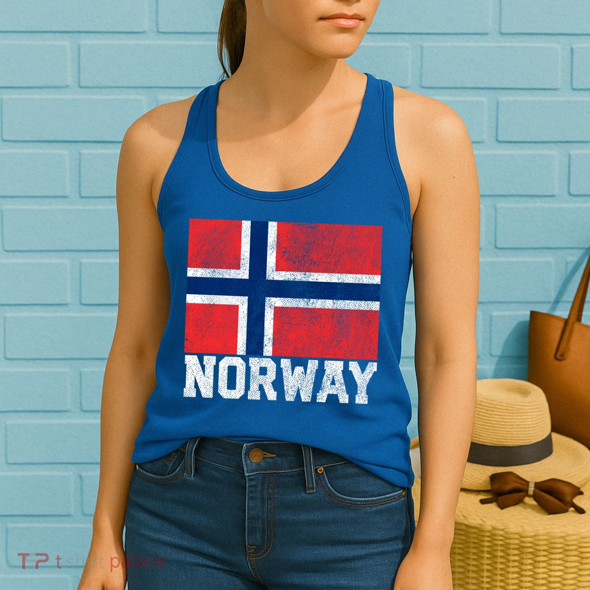 Norway Norwegian Flag National Pride Roots Country Nation Gift Women's Tank Top