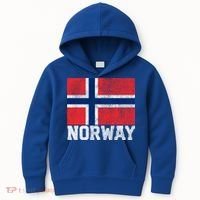 Norway Norwegian Flag National Pride Roots Country Nation Gift Kids Hoodie thumb 0