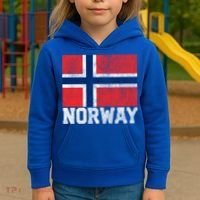 Norway Norwegian Flag National Pride Roots Country Nation Gift Kids Hoodie thumb 3
