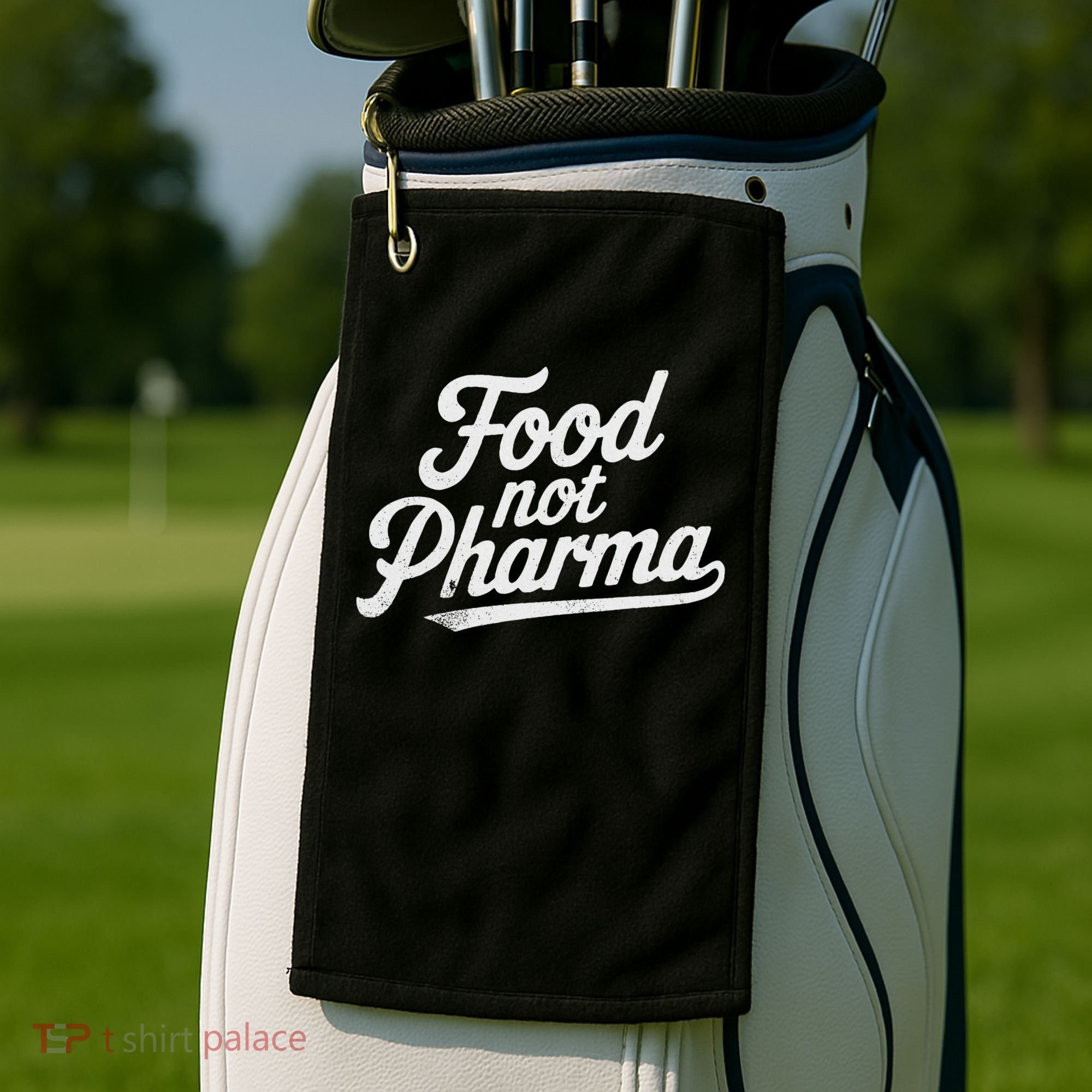 Natural Nutrition Food Not Pharma  Golf Towel