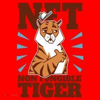 NFT Non Fungible Tiger Funny Crypto Santa Hat thumb 1