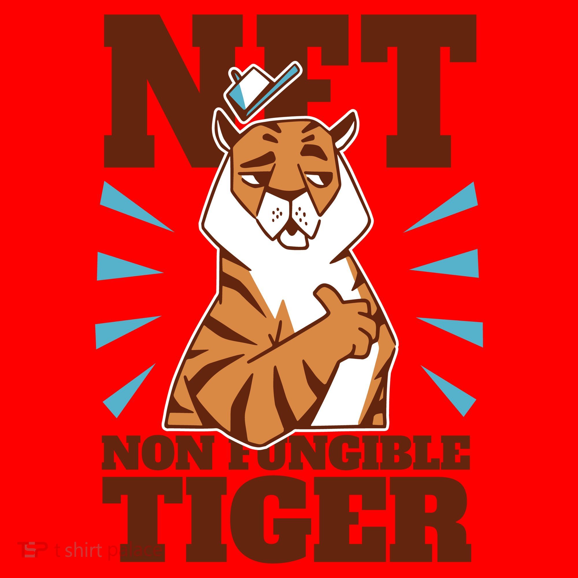 NFT Non Fungible Tiger Funny Crypto Santa Hat
