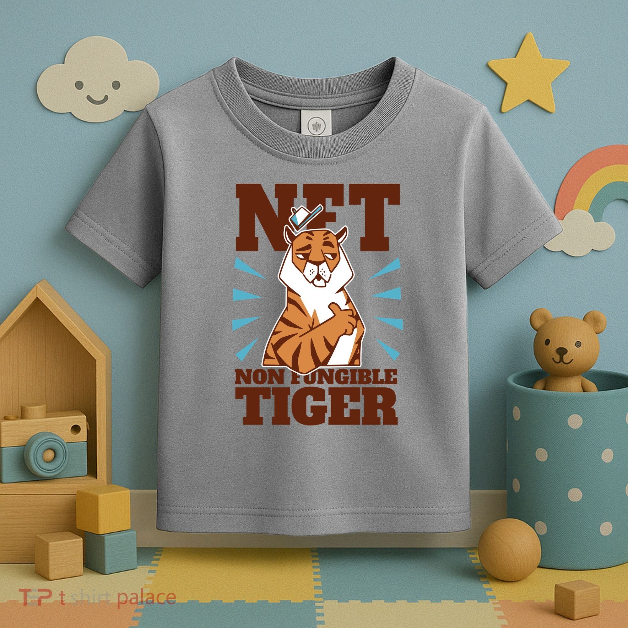 NFT Non Fungible Tiger Funny Crypto Toddler T-Shirt