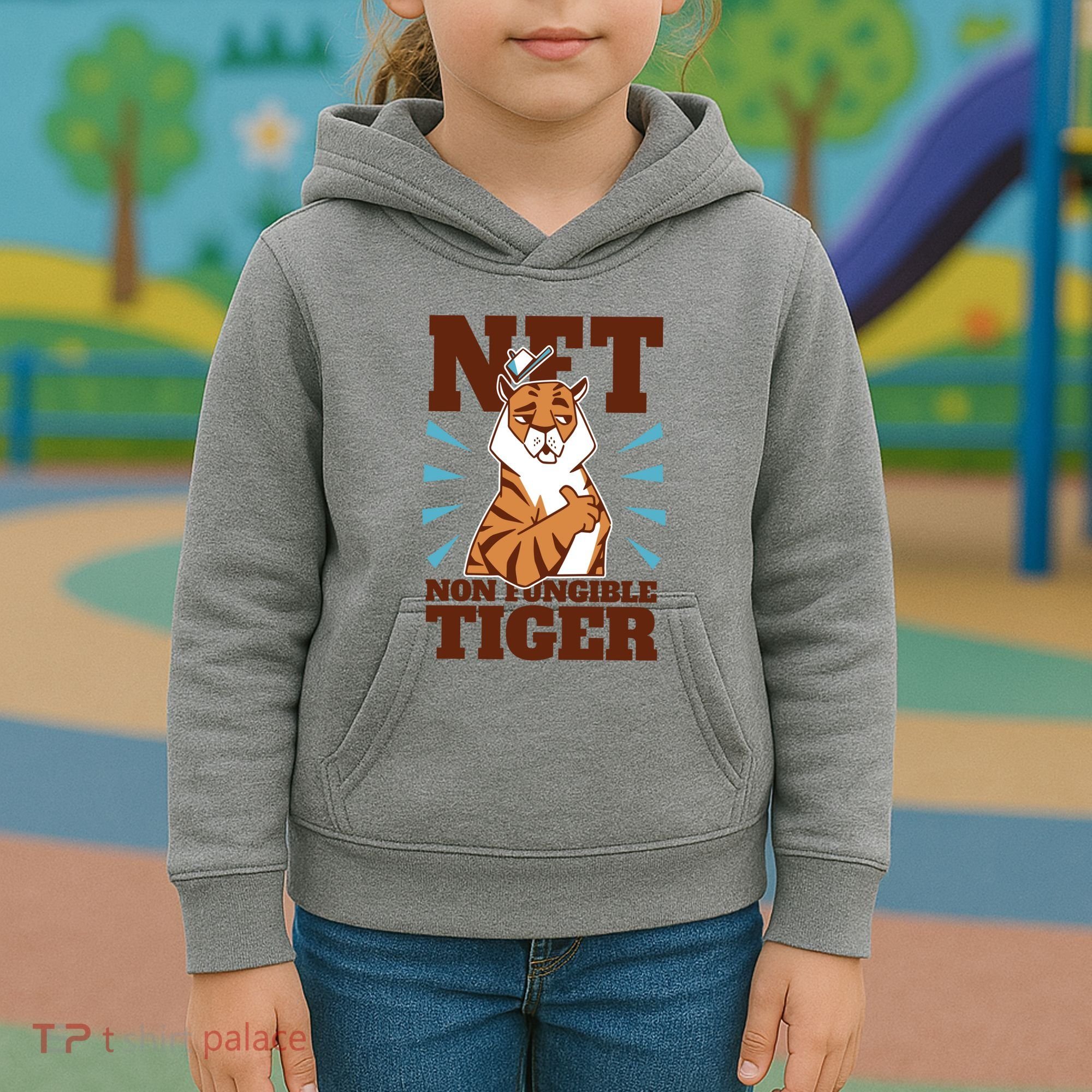 NFT Non Fungible Tiger Funny Crypto Kids Hoodie