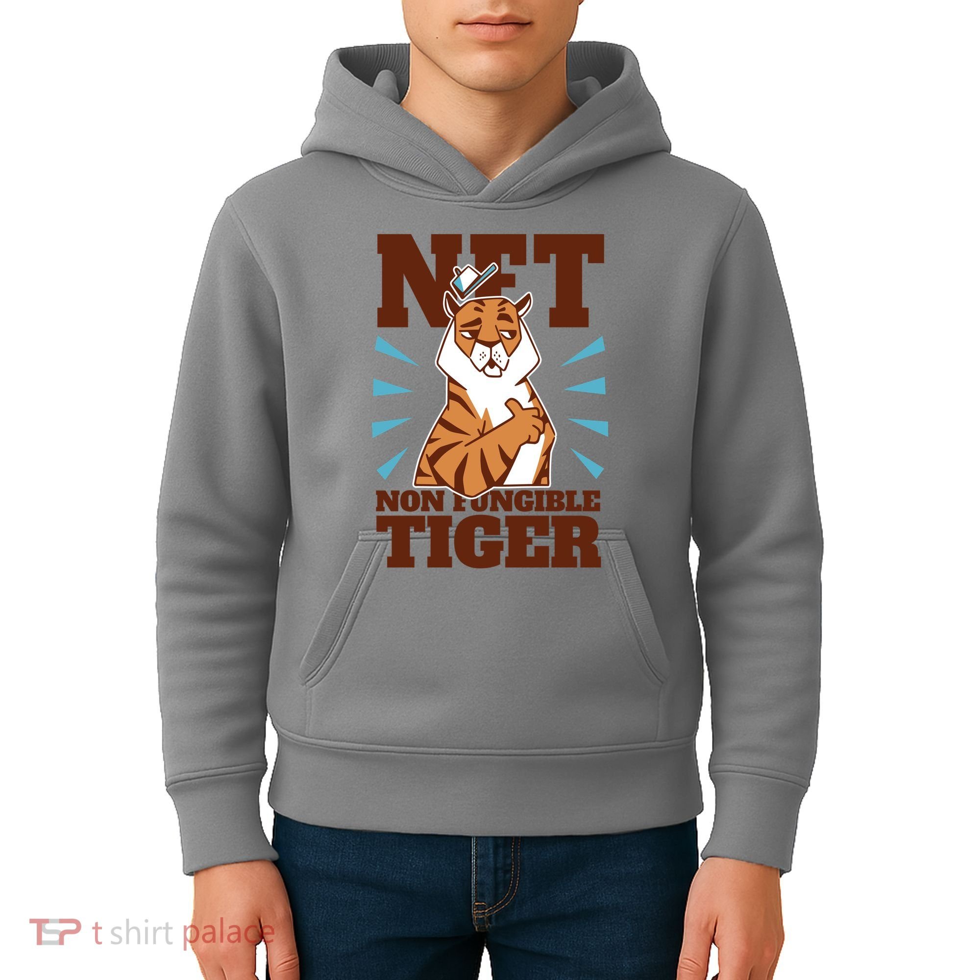 NFT Non Fungible Tiger Funny Crypto Kids Hoodie