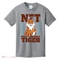 NFT Non Fungible Tiger Funny Crypto Kids T-Shirt thumb 0