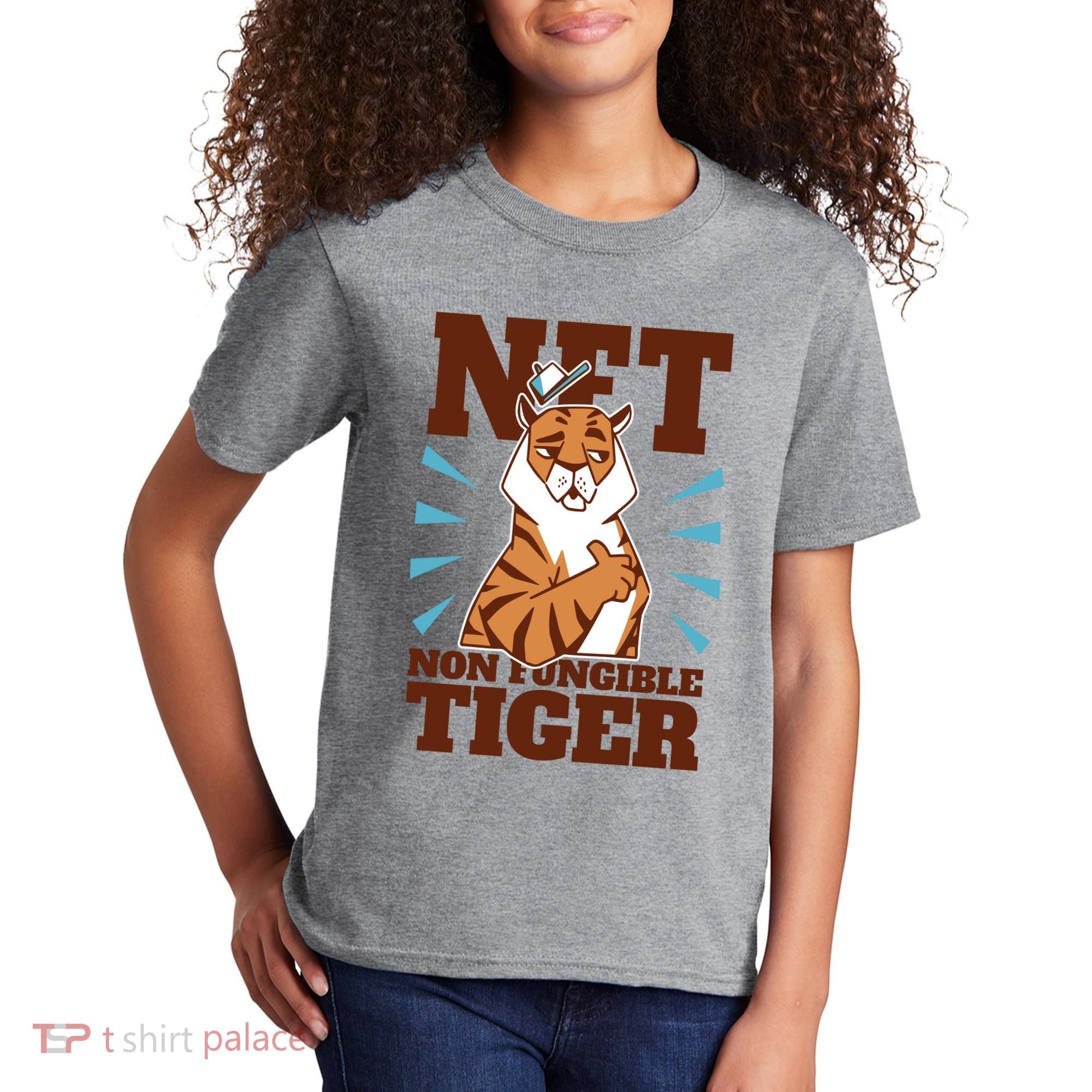 NFT Non Fungible Tiger Funny Crypto Kids T-Shirt