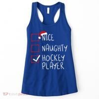 Nice Naughty Hockey Player List Christmas Santa Claus Cute Gift Women's Tank Top thumb 0