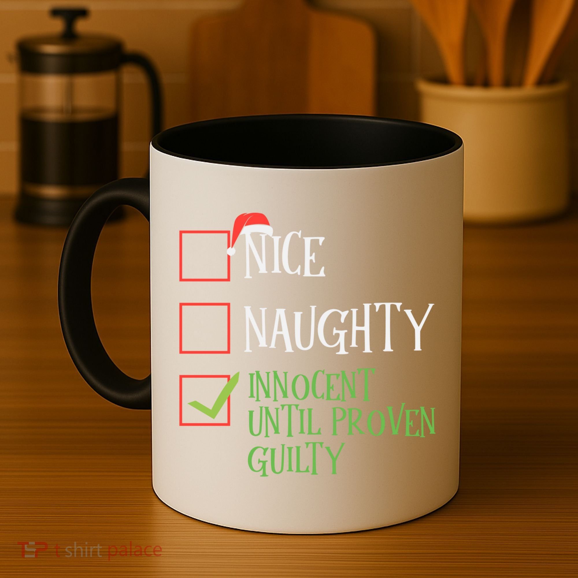 Nice Naughty Innocent Until Proven Guilty Christmas List Great Gift Coffee Mug