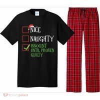 Nice Naughty Innocent Until Proven Guilty Christmas List Great Gift Pajama Set thumb 0