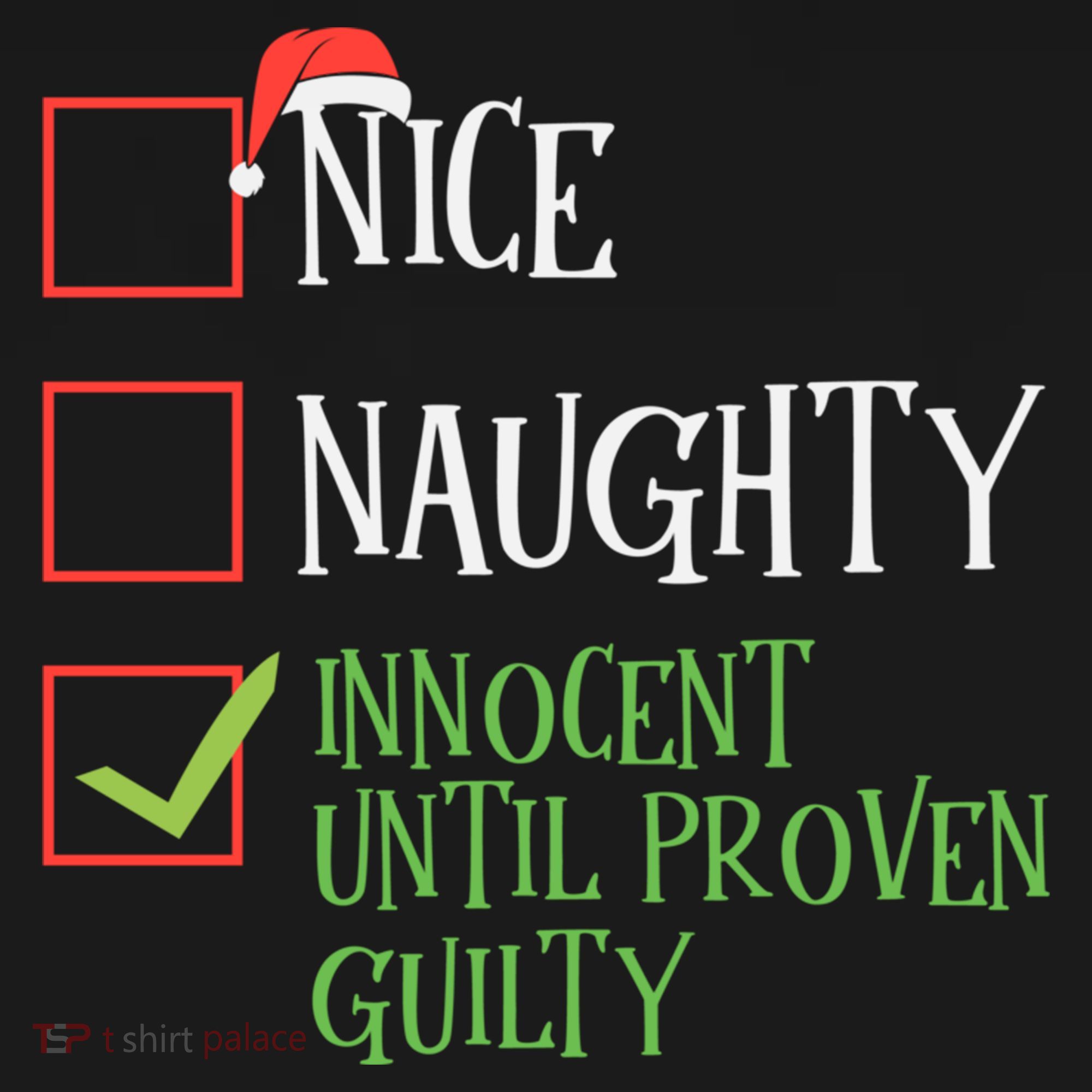 Nice Naughty Innocent Until Proven Guilty Christmas List Great Gift Women's Hoodie