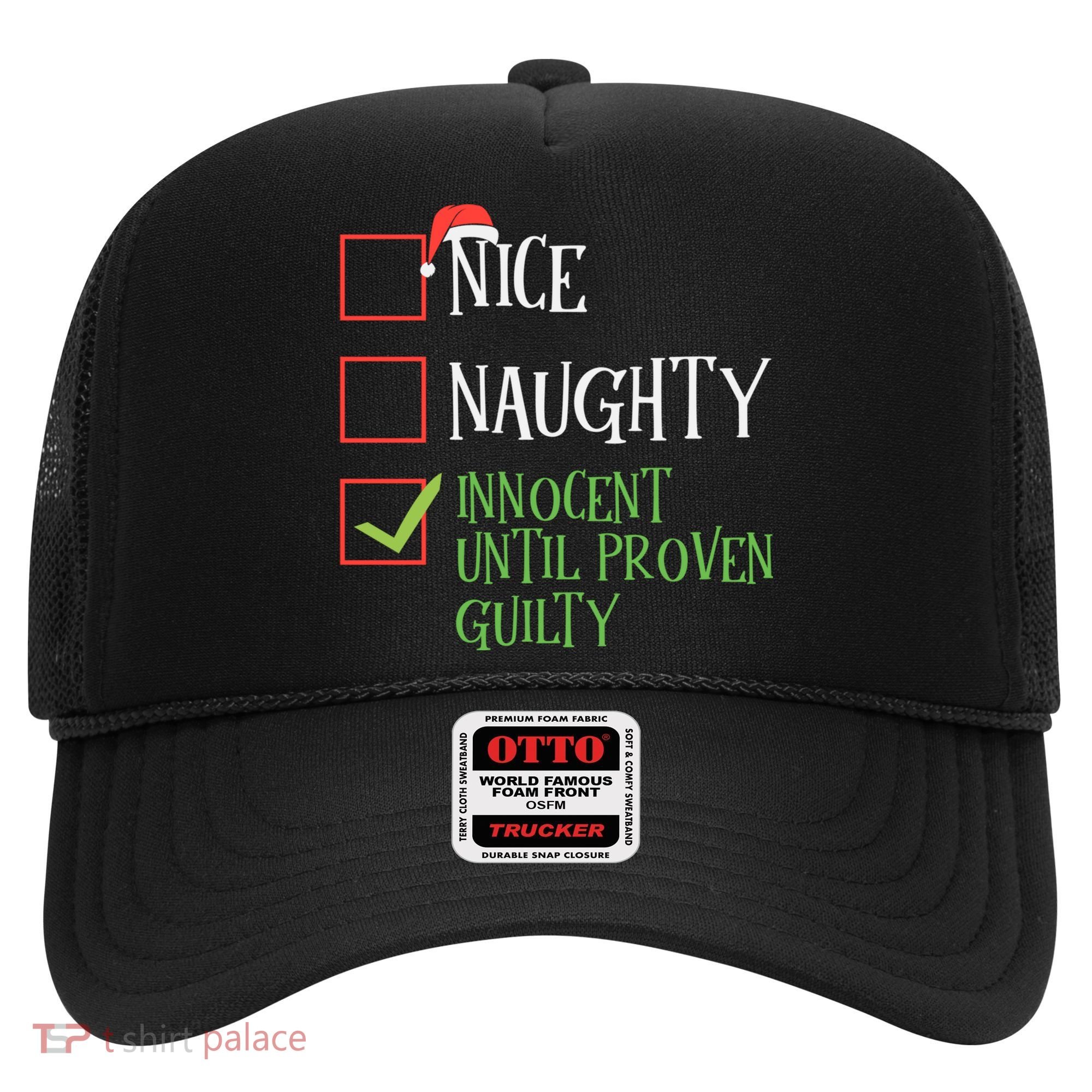 Nice Naughty Innocent Until Proven Guilty Christmas List Great Gift Hat