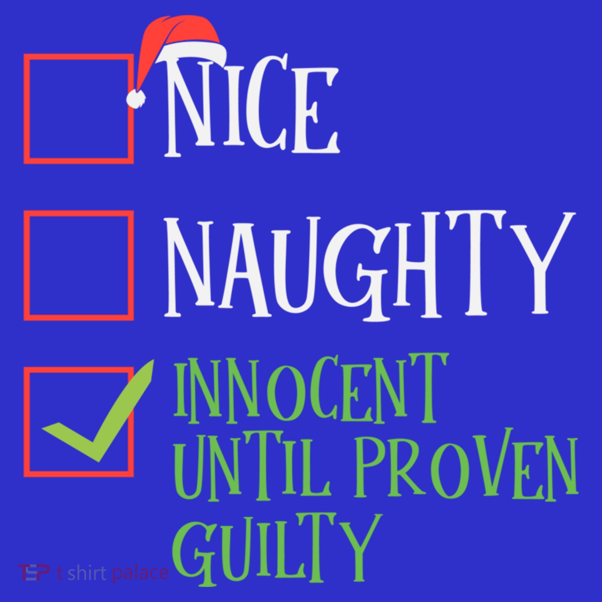 Nice Naughty Innocent Until Proven Guilty Christmas List Great Gift Women's Tank Top