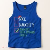Nice Naughty Innocent Until Proven Guilty Christmas List Great Gift Tank Top thumb 2