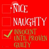 Nice Naughty Innocent Until Proven Guilty Christmas List Great Gift Santa Hat thumb 1