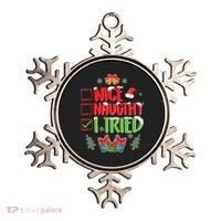 Nice Naughty I Tried SantaS Naughty List Funny Christmas Ornament thumb 0