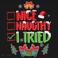 Nice Naughty I Tried SantaS Naughty List Funny Christmas Kids Sweatshirt thumb 2