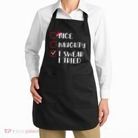 Naughty Nice I Swear I Tried Christmas Bad Behavior Funny Apron thumb 2
