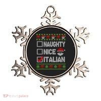 Naughty Nice Italian Xmas Santa Ugly Sweater Funny Christmas Gift Ornament thumb 0
