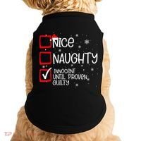 Nice Naughty Innocent Until Proven Guilty Christmas List Doggie Tank thumb 0