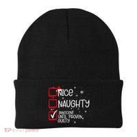 Nice Naughty Innocent Until Proven Guilty Christmas List Beanie thumb 0