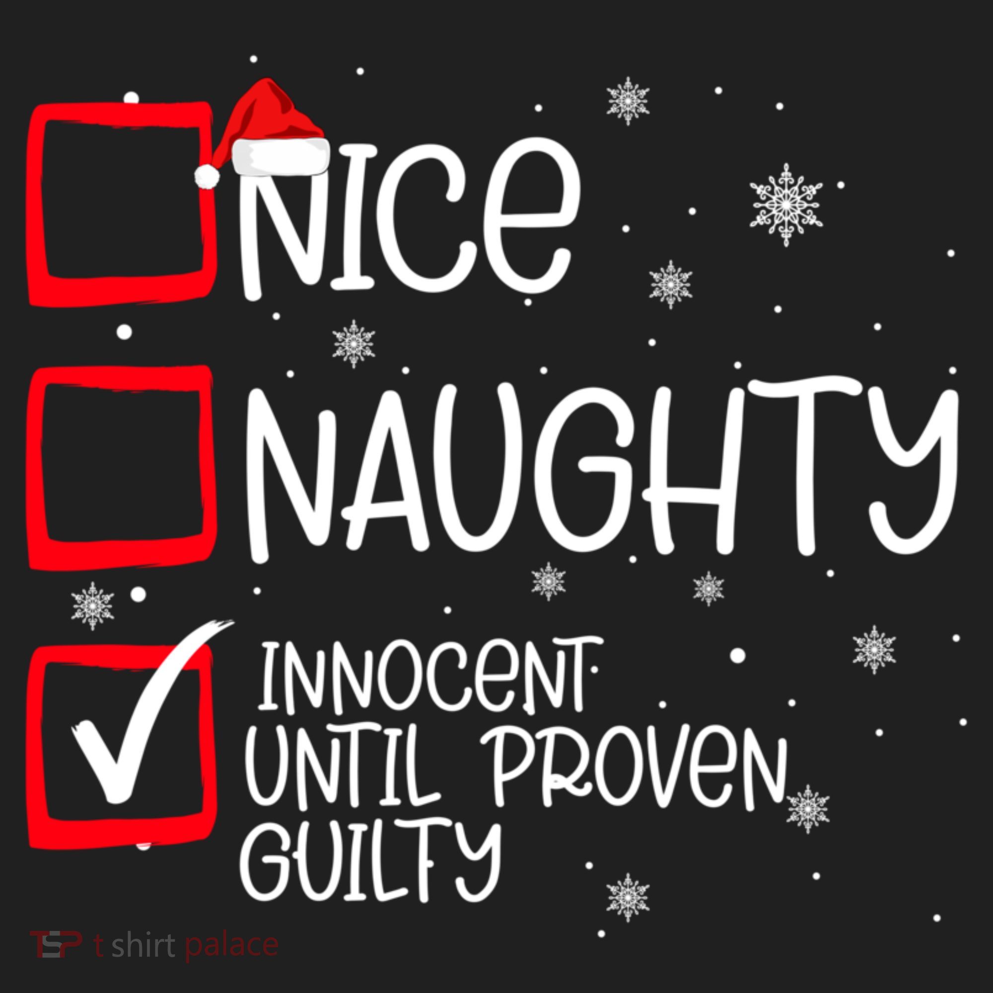 Nice Naughty Innocent Until Proven Guilty Christmas List Beanie