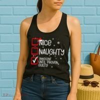 Nice Naughty Innocent Until Proven Guilty Christmas List Women's Tank Top thumb 2