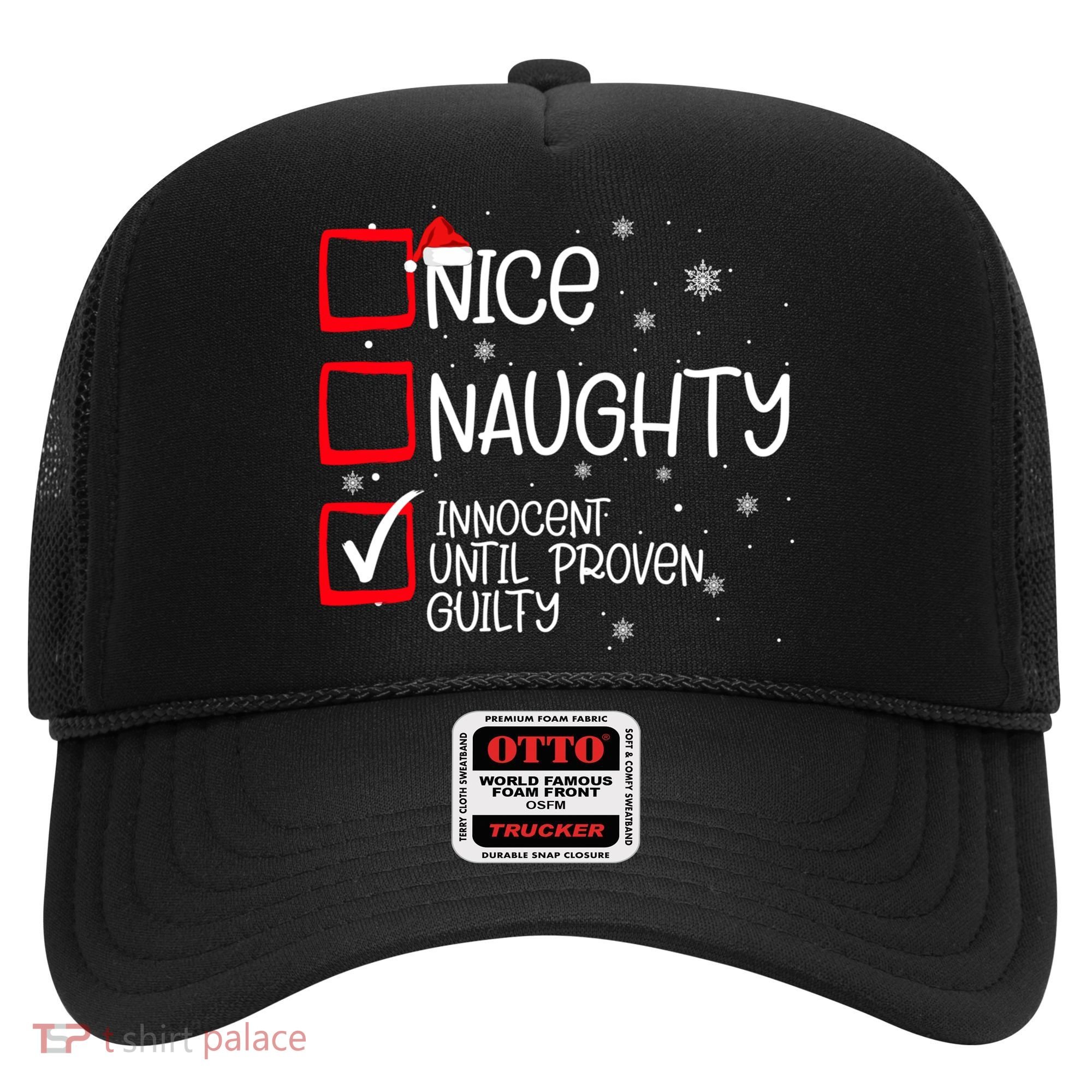 Nice Naughty Innocent Until Proven Guilty Christmas List Hat