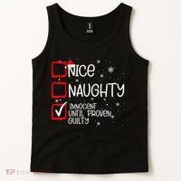 Nice Naughty Innocent Until Proven Guilty Christmas List Tank Top thumb 2