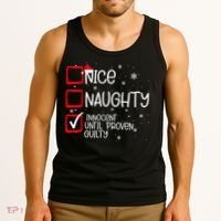 Nice Naughty Innocent Until Proven Guilty Christmas List Tank Top thumb 3