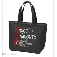 Nice Naughty Innocent Until Proven Guilty Christmas List Tote Bag thumb 3