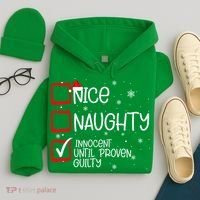 Nice Naughty Innocent Until Proven Guilty Christmas List Hoodie thumb 4