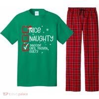 Nice Naughty Innocent Until Proven Guilty Christmas List Pajama Set thumb 0