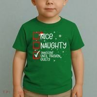 Nice Naughty Innocent Until Proven Guilty Christmas List Toddler T-Shirt thumb 2
