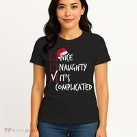 Nice Naughty ItS Complicated Christmas List Santa Costume Women's T-Shirt thumb 4