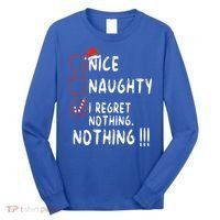 Nice Naughty I Regret Nothing Christmas List Santa Claus Long Sleeve Shirt thumb 0