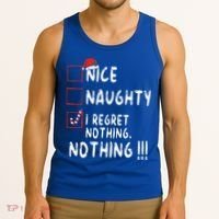 Nice Naughty I Regret Nothing Christmas List Santa Claus Tank Top thumb 3