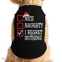 Nice Naughty I Regret Nothing Christmas List Santa Claus Doggie Tank thumb 0