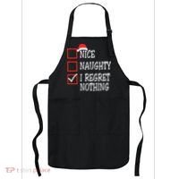 Nice Naughty I Regret Nothing Christmas List Santa Claus Apron thumb 0