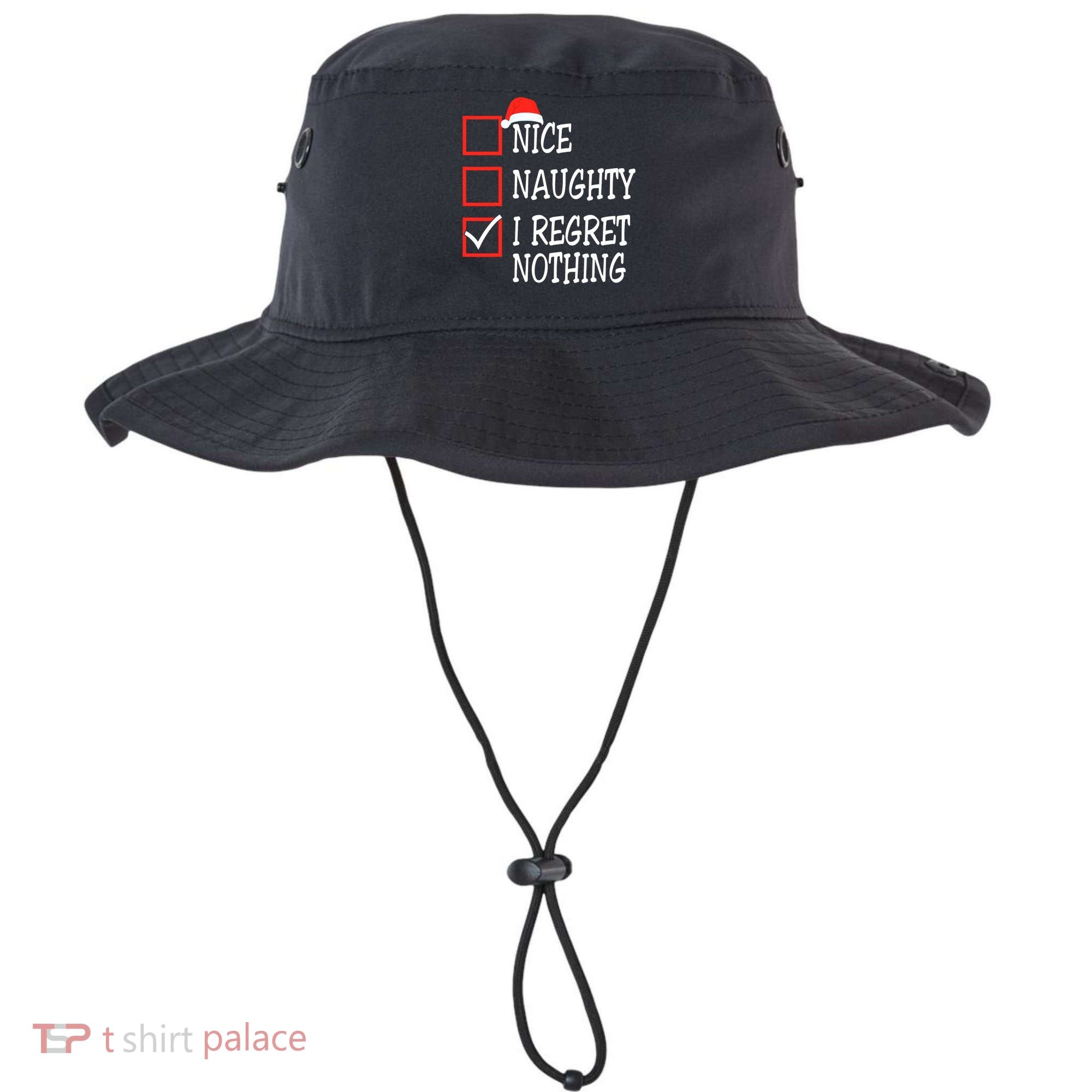 Nice Naughty I Regret Nothing Christmas List Santa Claus Bucket Hat