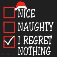 Nice Naughty I Regret Nothing Christmas List Santa Claus Beanie thumb 2