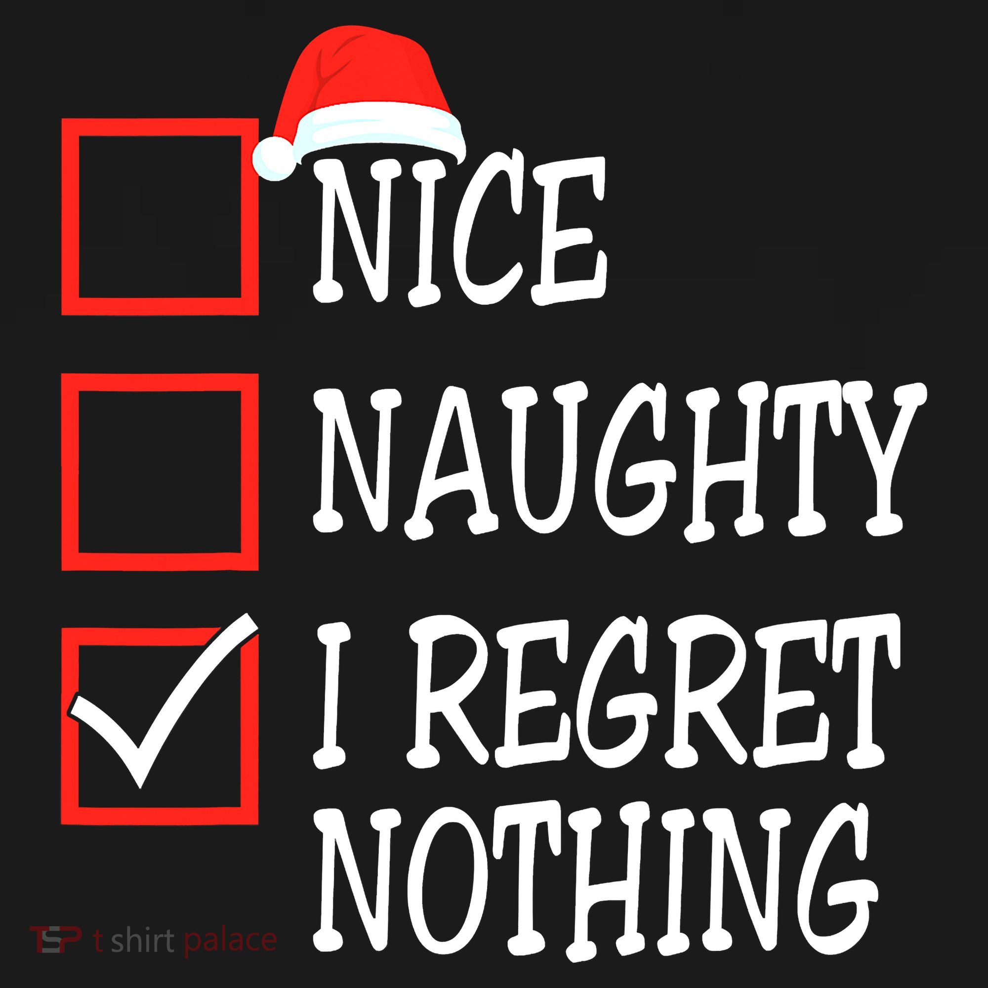 Nice Naughty I Regret Nothing Christmas List Santa Claus Women's Hoodie