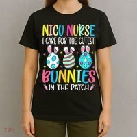 NICU Nurse I Care For The Cutest Bunnies In The Patch Easter T-Shirt thumb 4