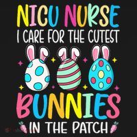 NICU Nurse I Care For The Cutest Bunnies In The Patch Easter Coaster thumb 2