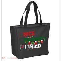 Nice Naughty I Tried Funny Christmas Checklist Tote Bag thumb 2