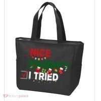 Nice Naughty I Tried Funny Christmas Checklist Tote Bag thumb 3