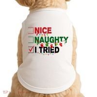 Nice Naughty I Tried Funny Christmas Checklist Doggie Tank thumb 0