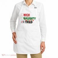 Nice Naughty I Tried Funny Christmas Checklist Apron thumb 2