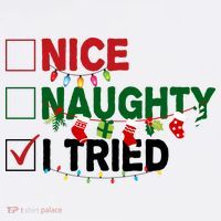 Nice Naughty I Tried Funny Christmas Checklist T-Shirt thumb 7